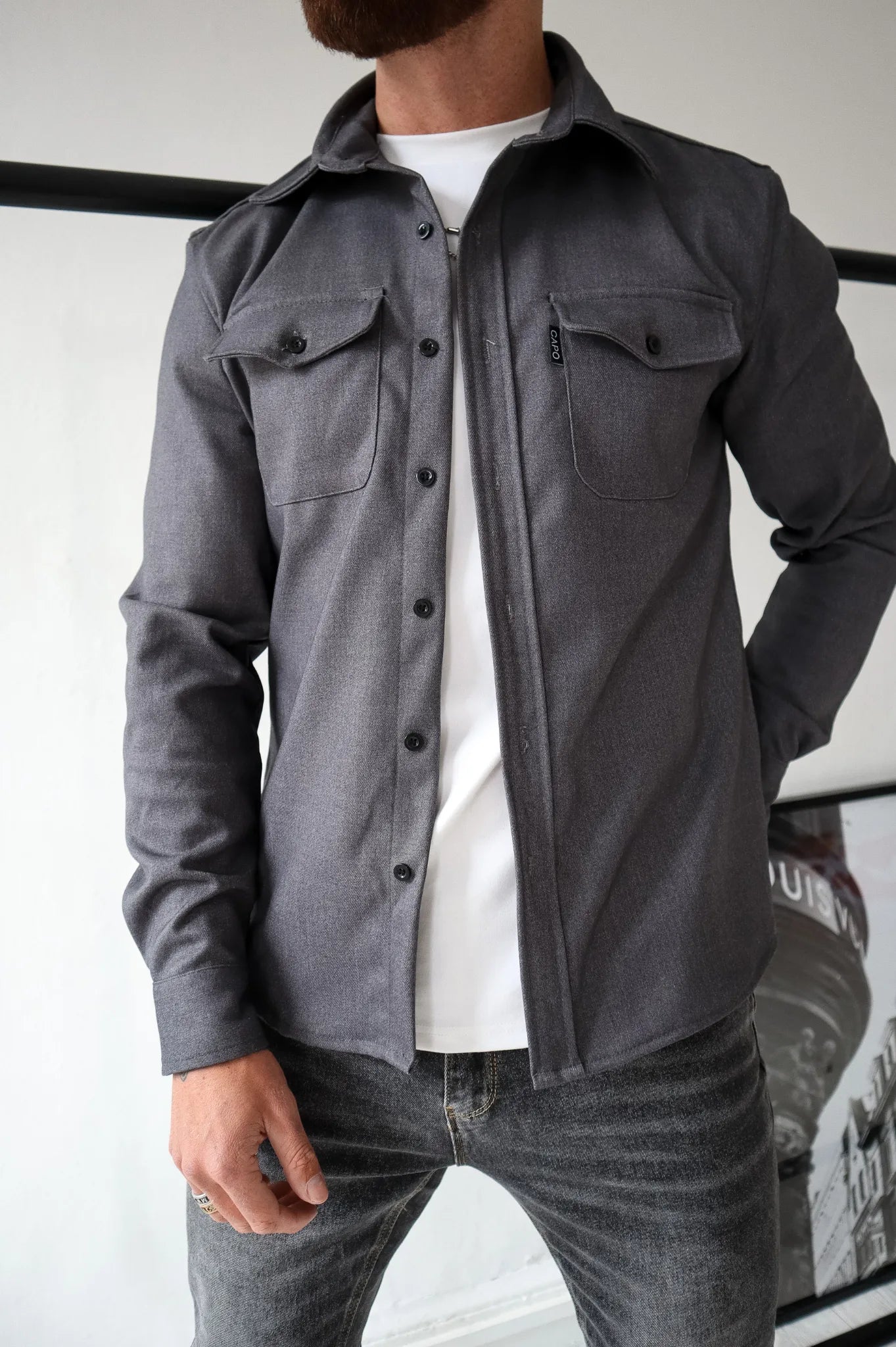 TailorEdge | Buttoned Shirt Jacket for Men with Chest Pockets 6