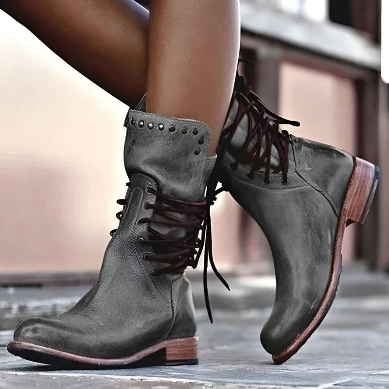 Tatiana | Stylish Rugged Mid Calf Boots for Women 4
