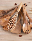 TeakElegance | Stylish Natural Teak 11-Piece Kitchen Utensil Set 2