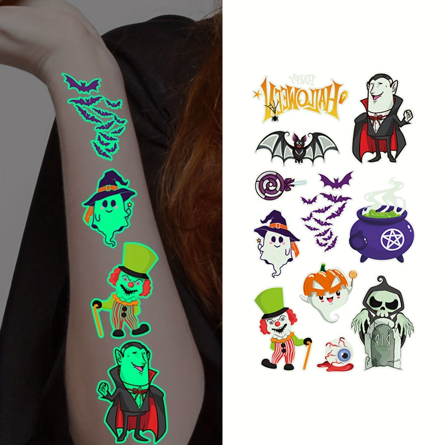 Temporary Glow in the Dark Kids Tattoos 2