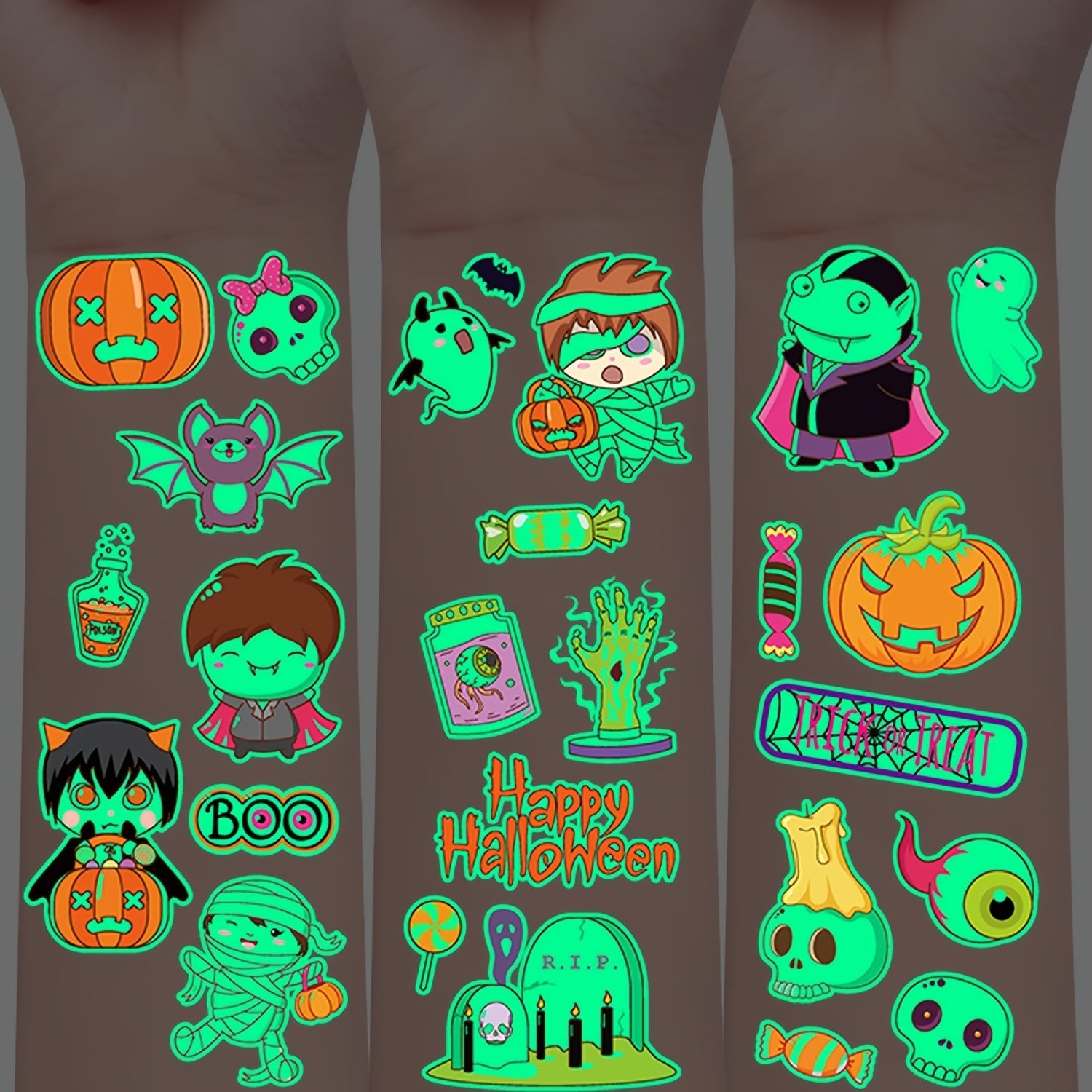 Temporary Glow in the Dark Kids Tattoos 3