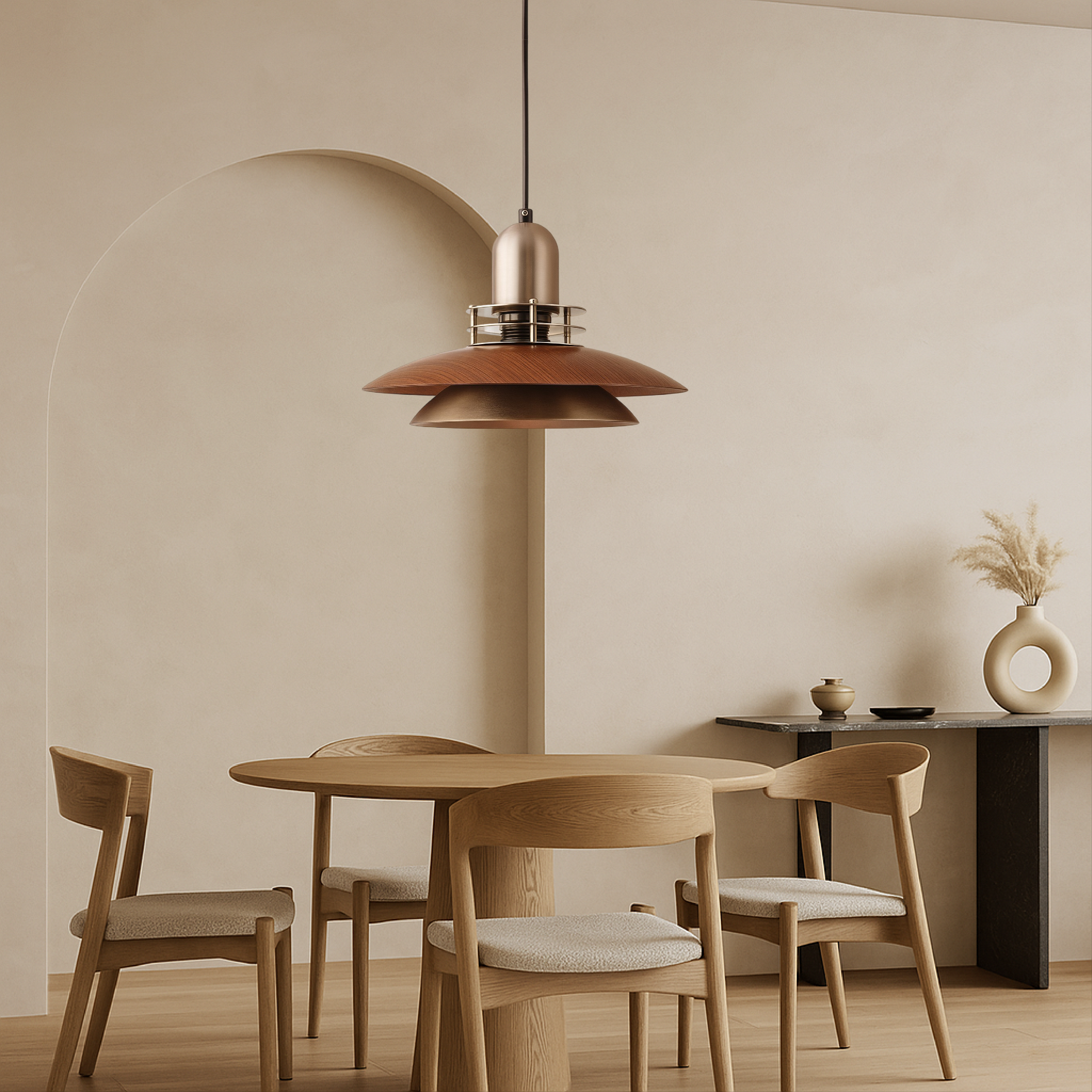 Tenora | Walnut Wood Low Pendant Lamp 3