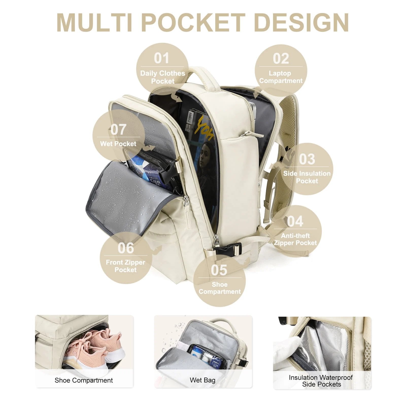 TerraPack | Stylish Versatile Travel Backpack for Women with USB Port 1