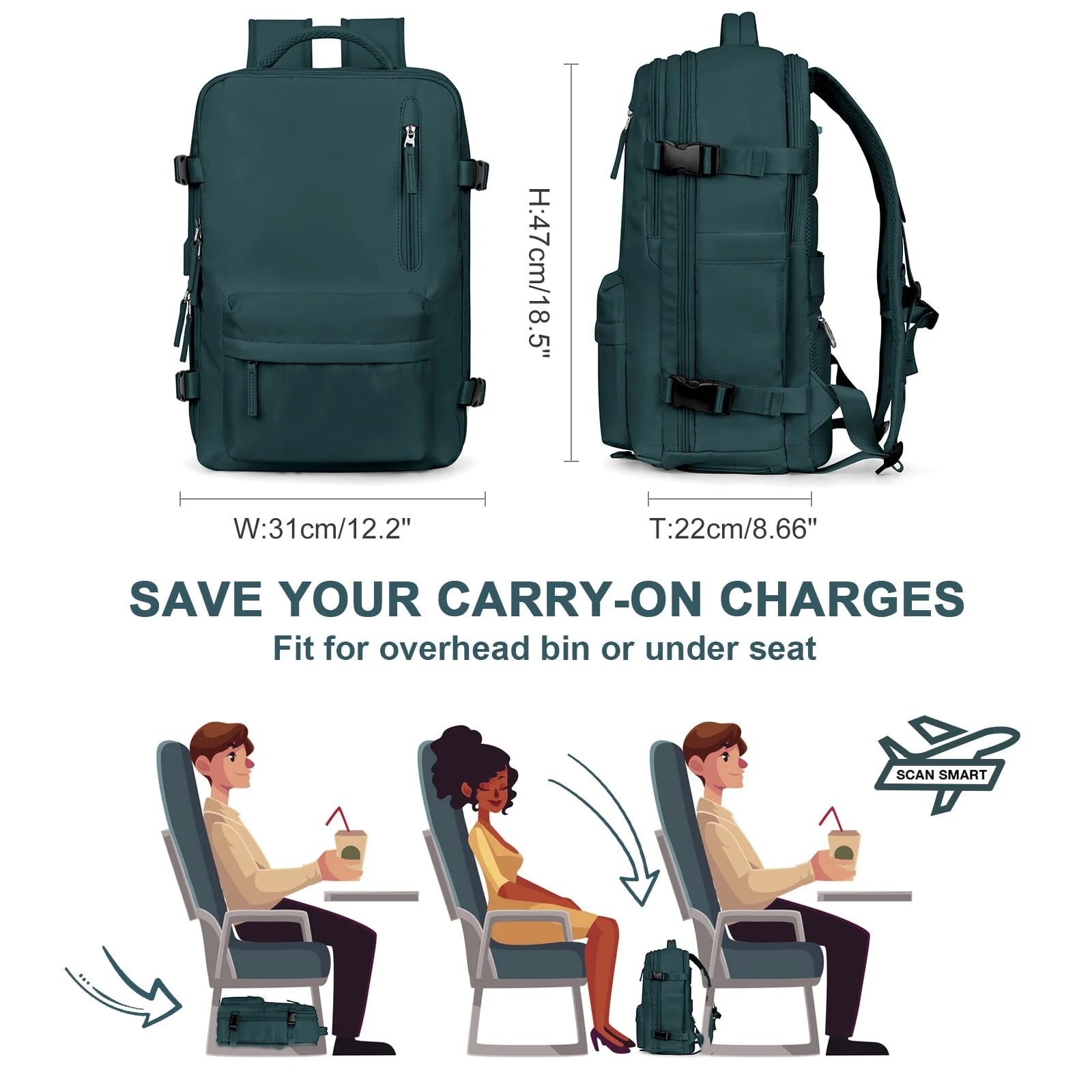 TerraPack | Stylish Versatile Travel Backpack for Women with USB Port 6