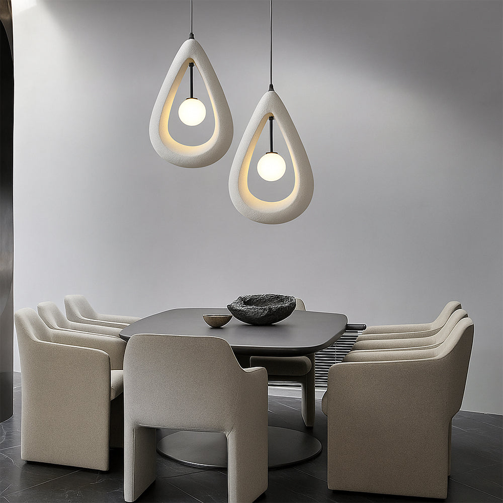 Terrance | Japandi Oval Pendant Lamp with Sleek Lines 1