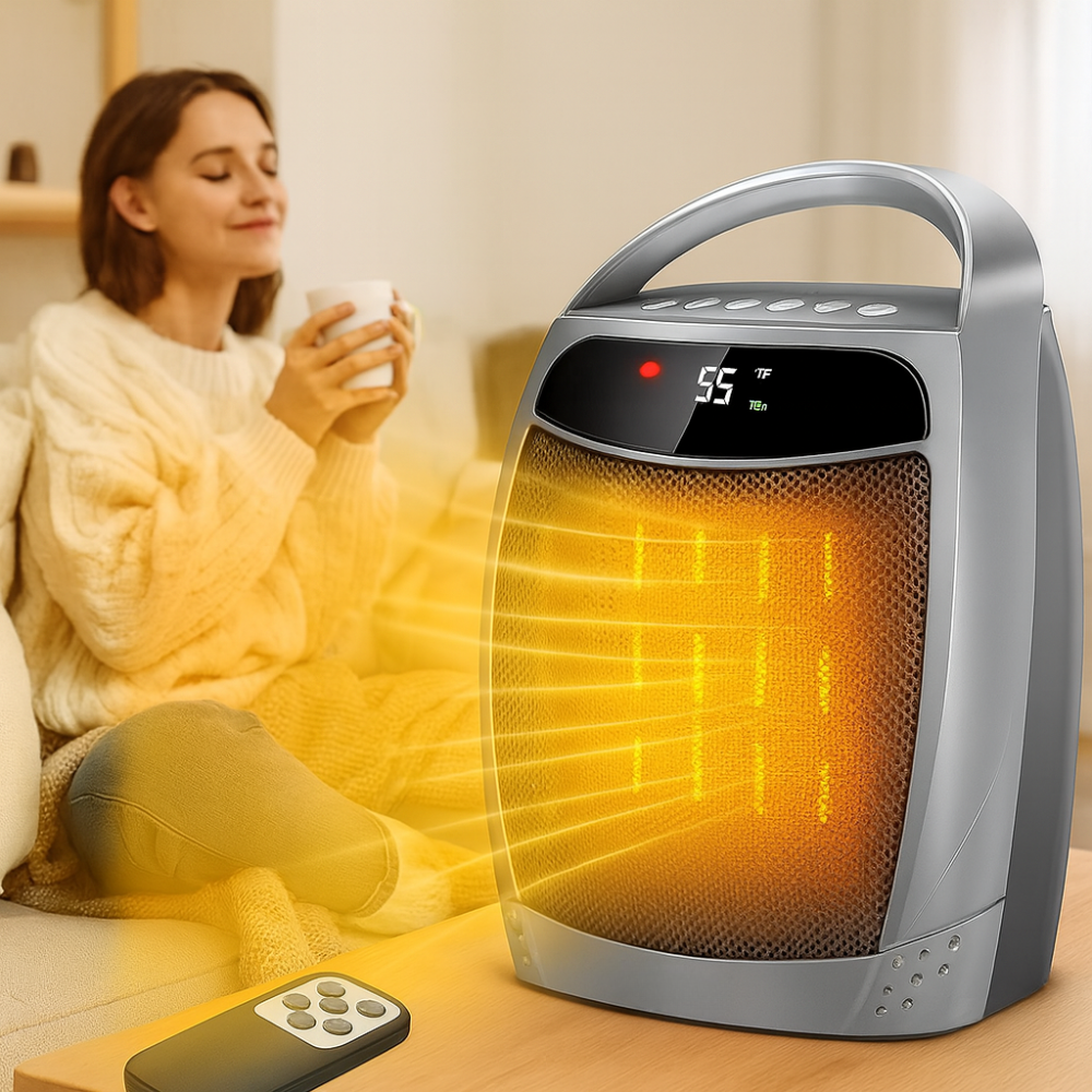 ThermoCore | Ceramic Space Heater with Remote Control for Home Heating 9