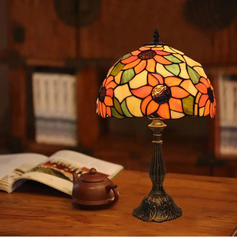 Tiffany-Style Desk Lamp with Adjustable Gooseneck – Handcrafted Colorful Glass Design for Home and Office 1