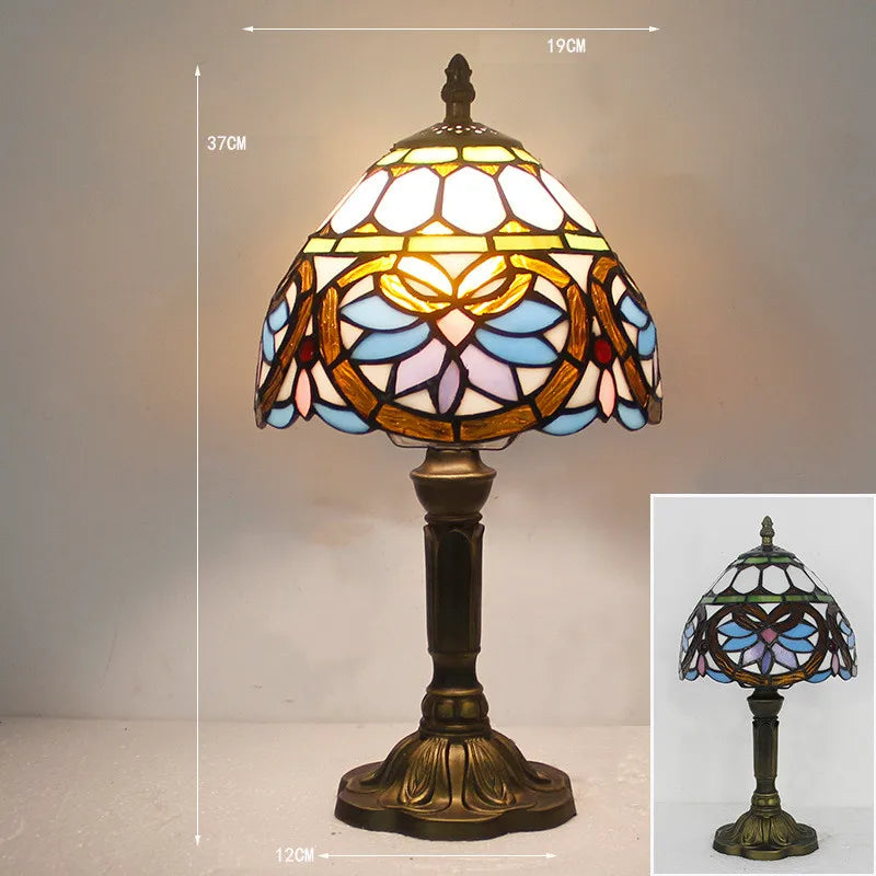 Tiffany-Style Desk Lamp with Adjustable Gooseneck – Handcrafted Colorful Glass Design for Home and Office 10
