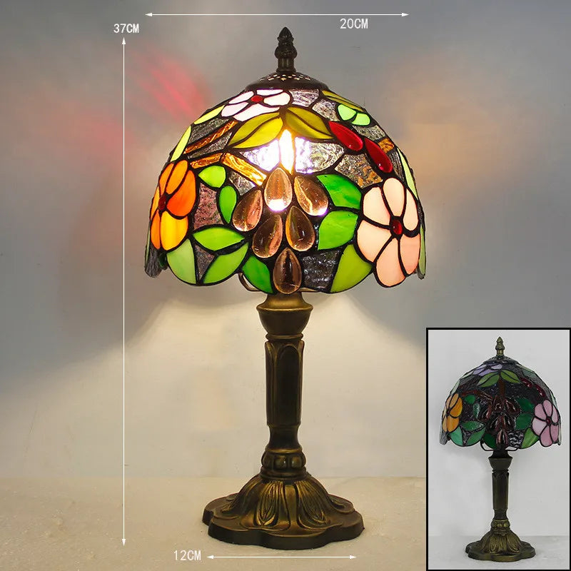 Tiffany-Style Desk Lamp with Adjustable Gooseneck – Handcrafted Colorful Glass Design for Home and Office 11