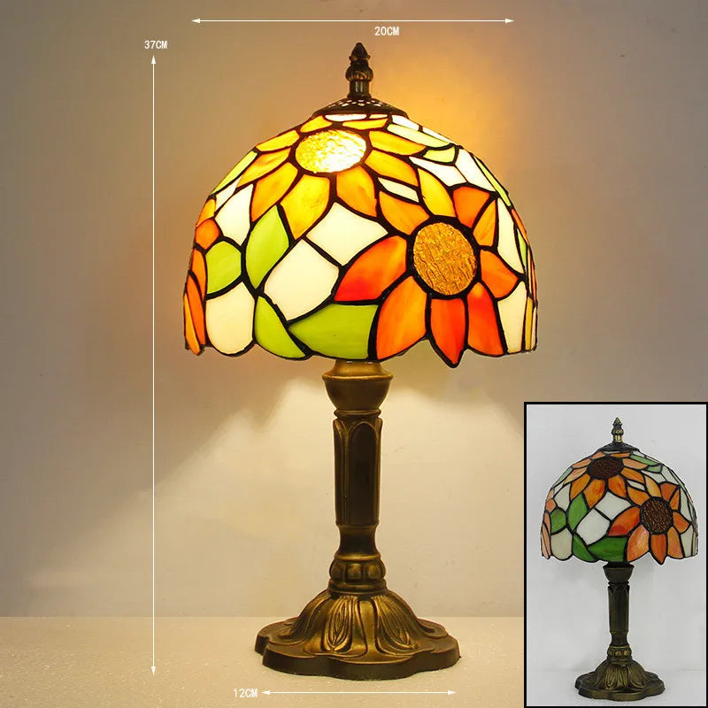 Tiffany-Style Desk Lamp with Adjustable Gooseneck – Handcrafted Colorful Glass Design for Home and Office 3
