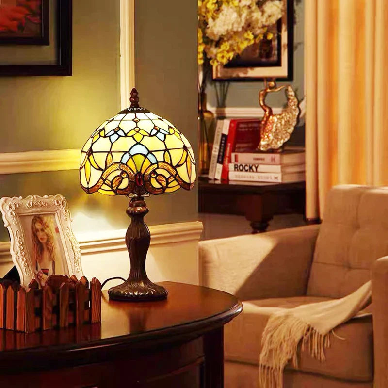 Tiffany-Style Desk Lamp with Adjustable Gooseneck – Handcrafted Colorful Glass Design for Home and Office 4