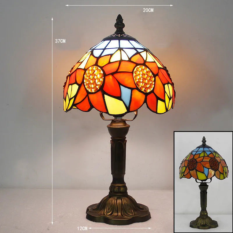 Tiffany-Style Desk Lamp with Adjustable Gooseneck – Handcrafted Colorful Glass Design for Home and Office 6
