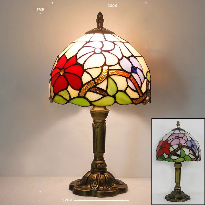 Tiffany-Style Desk Lamp with Adjustable Gooseneck – Handcrafted Colorful Glass Design for Home and Office 7