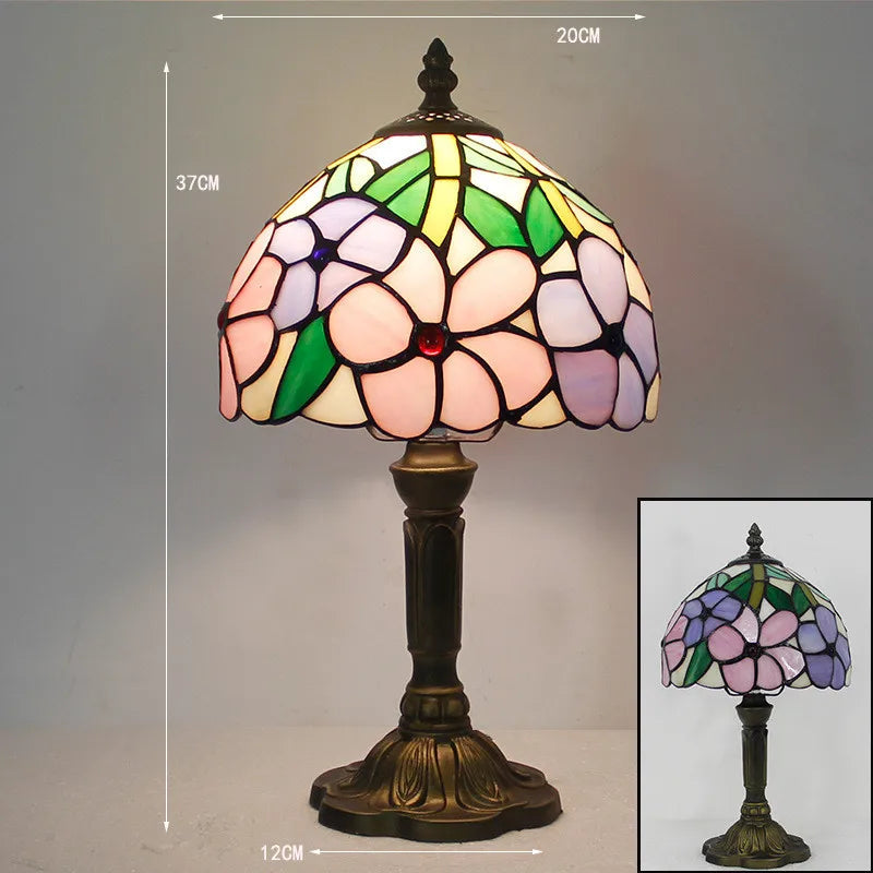 Tiffany-Style Desk Lamp with Adjustable Gooseneck – Handcrafted Colorful Glass Design for Home and Office 8
