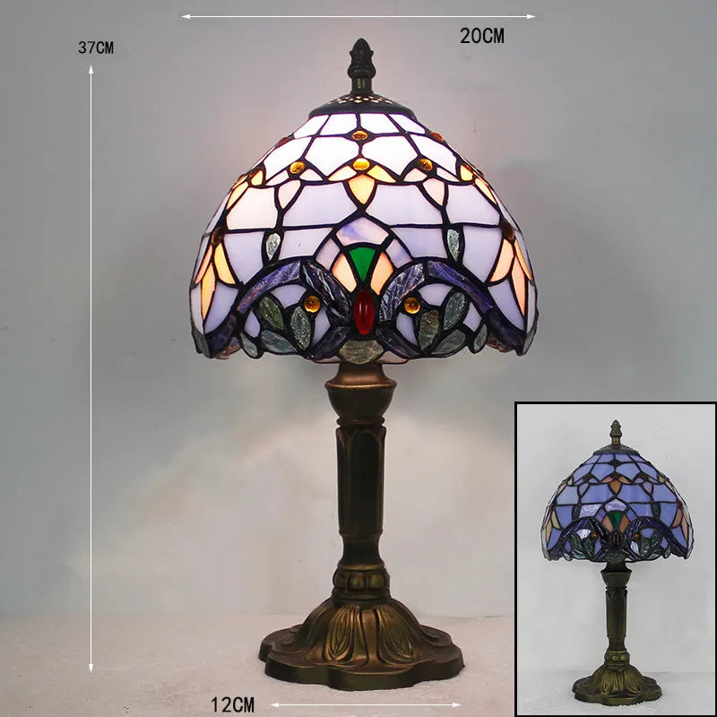Tiffany-Style Desk Lamp with Adjustable Gooseneck – Handcrafted Colorful Glass Design for Home and Office 9
