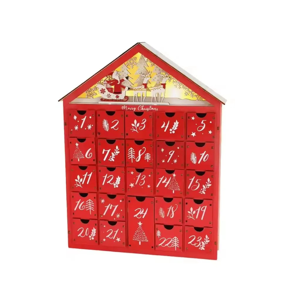 TimberGlow | Charming Refillable Wooden Advent Calendar with Lights 5