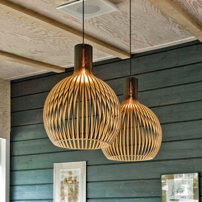 TimberGlow | Rustic Artisan Wooden Pendant Light Fixture for Kitchen Island 9