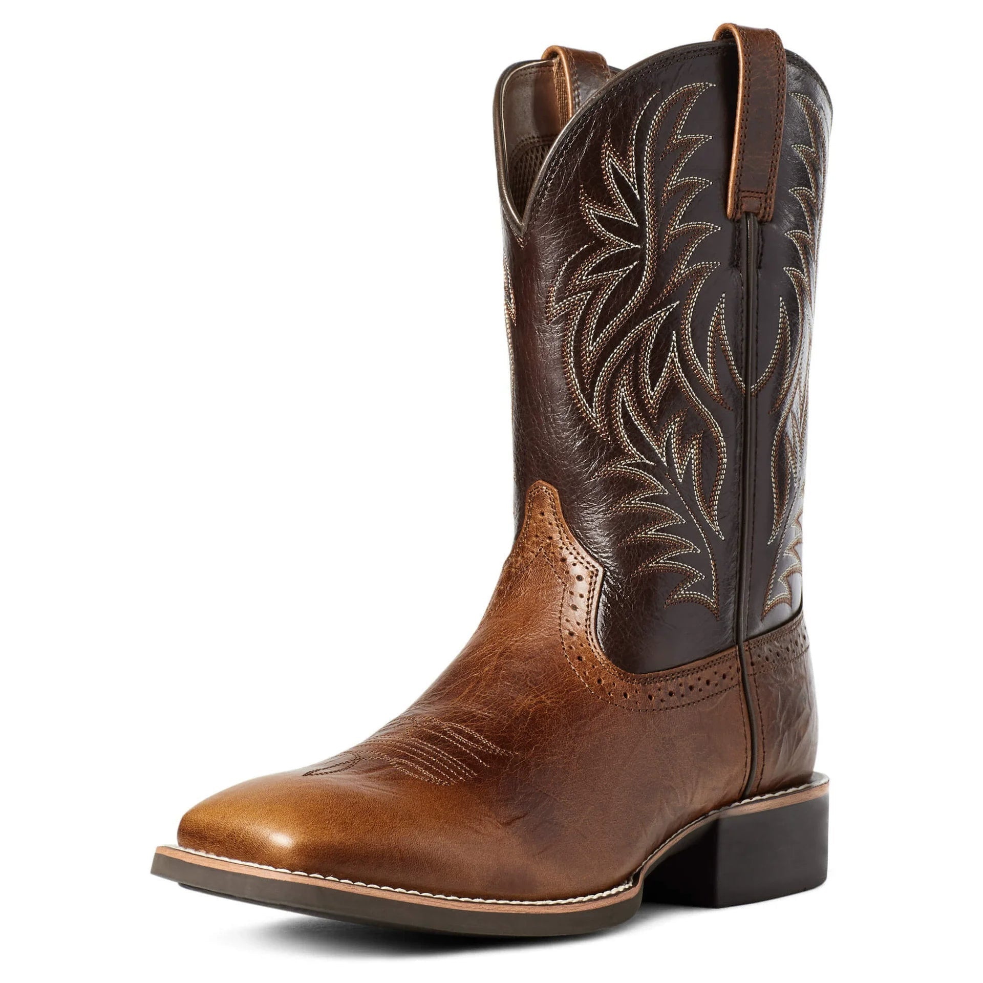 TimberRanch | Men’s Western Cowboy Boots with Embroidered Mid-Calf Square Toe Design 4