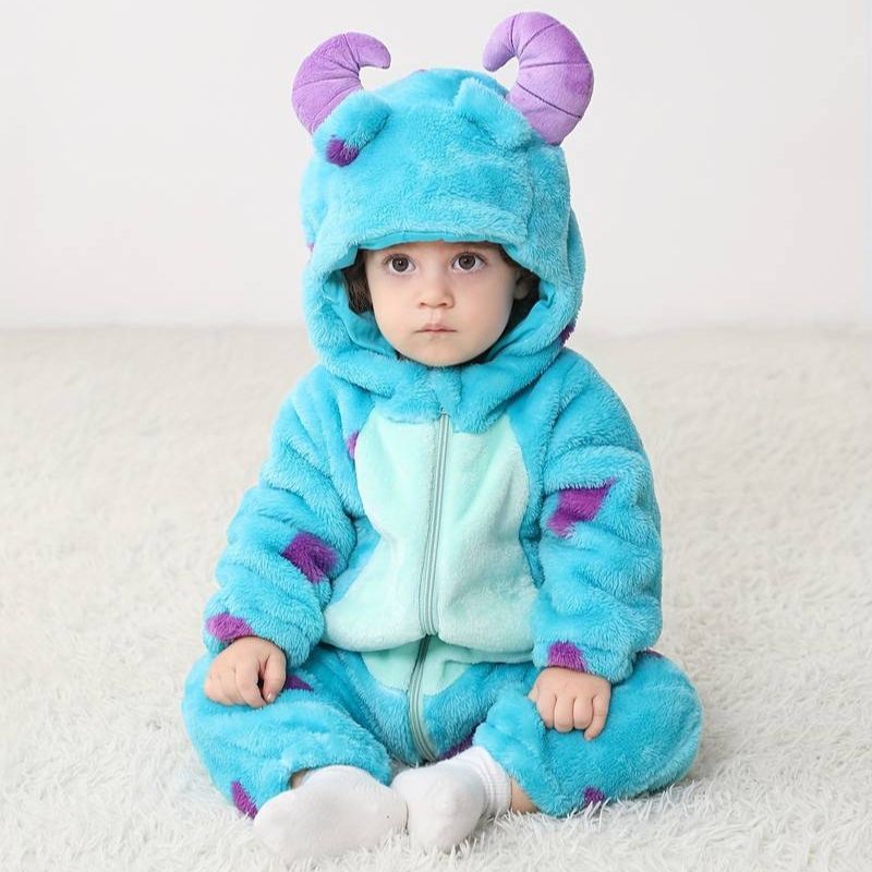 Toddler Jumpsuit Animal Theme Soft Cotton Hypoallergenic Fleece 0