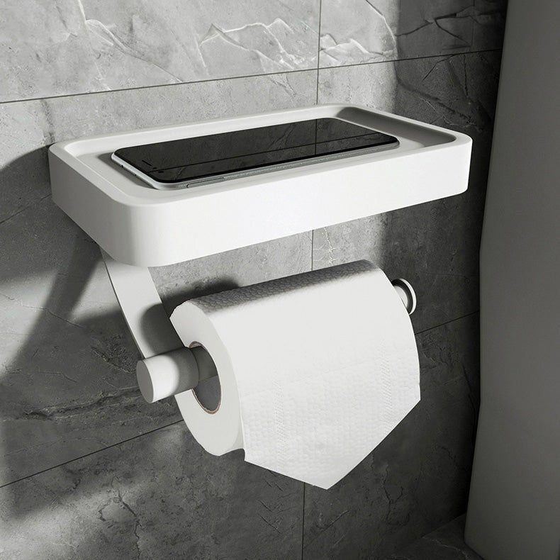 Toilet Roll Holder with Black Metal Shelf 3
