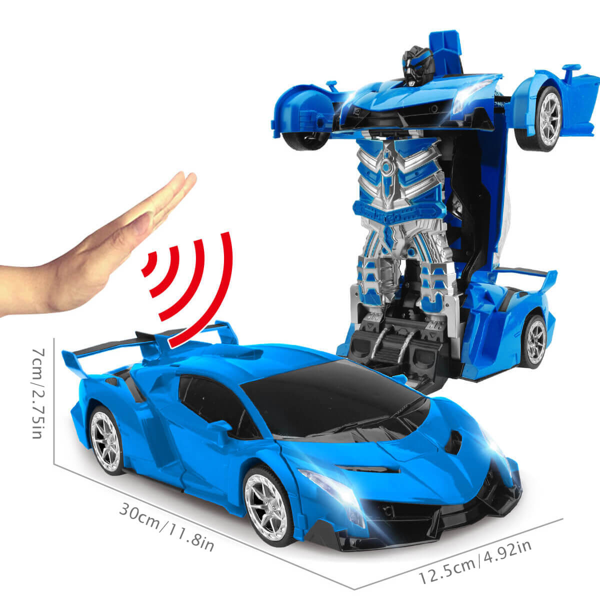 Transforming Robot Car with Remote Control – Fun 2-in-1 RC Toy with Music and LED Lights 1