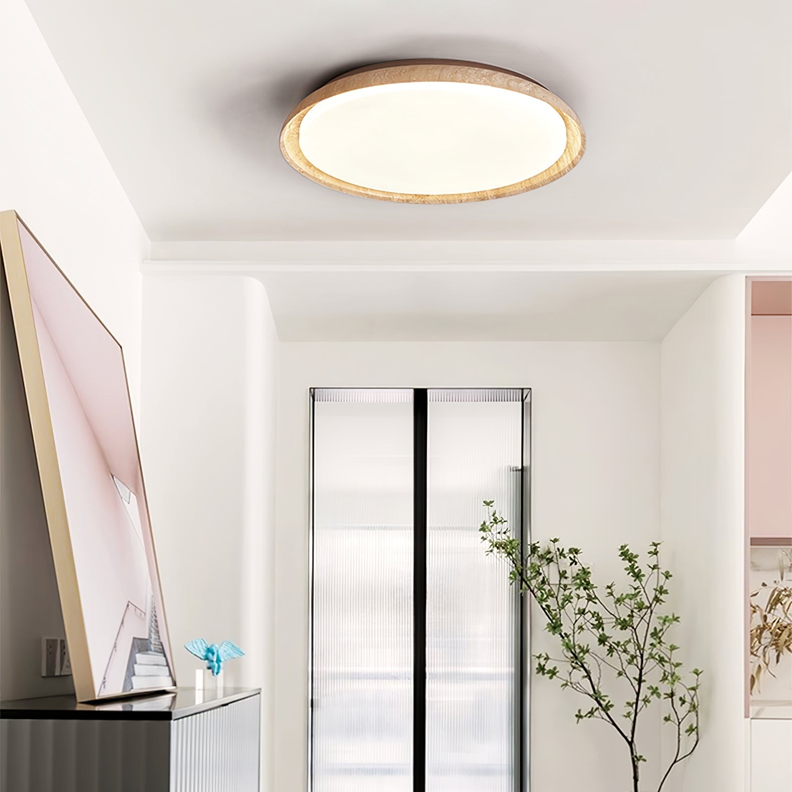 TravertineGlow | Elegant Minimalist LED Ceiling Lamp Design 4