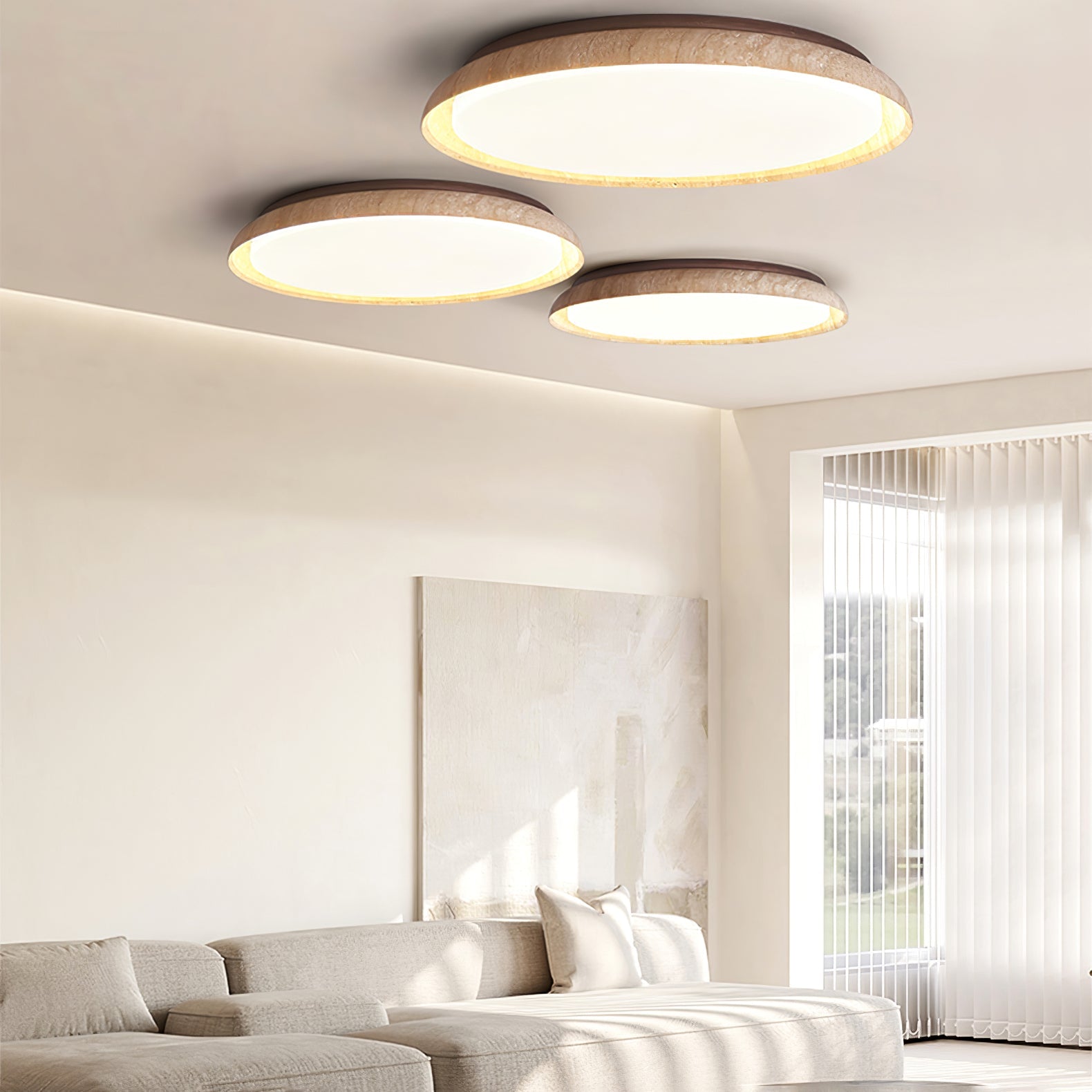 TravertineGlow | Elegant Minimalist LED Ceiling Lamp Design 5