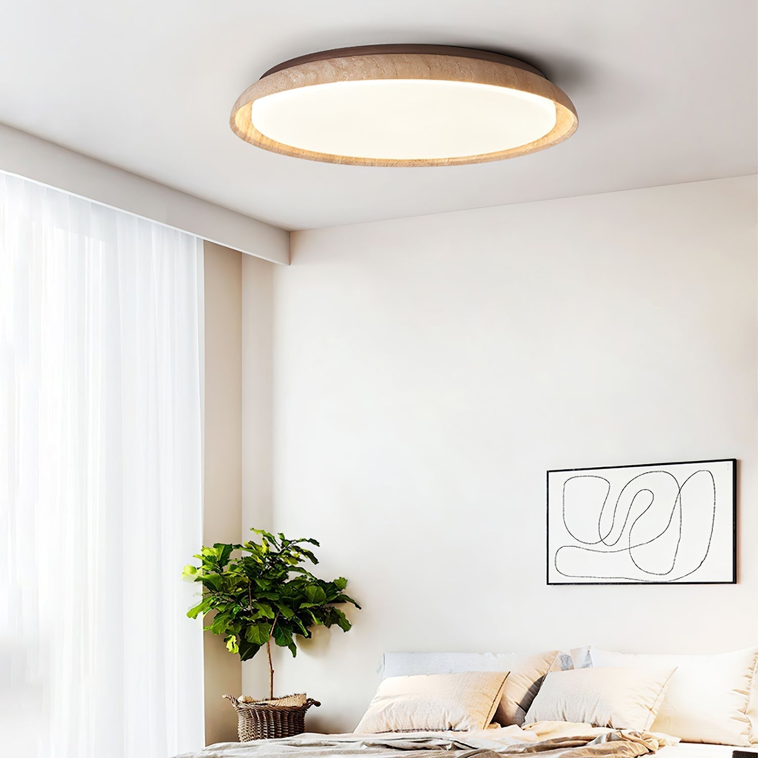 TravertineGlow | Elegant Minimalist LED Ceiling Lamp Design 7