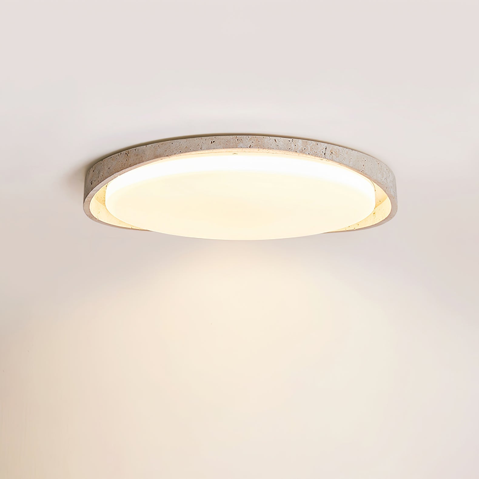TravertineGlow | Elegant Natural Stone Ceiling Light Fixture for Modern Interiors 0