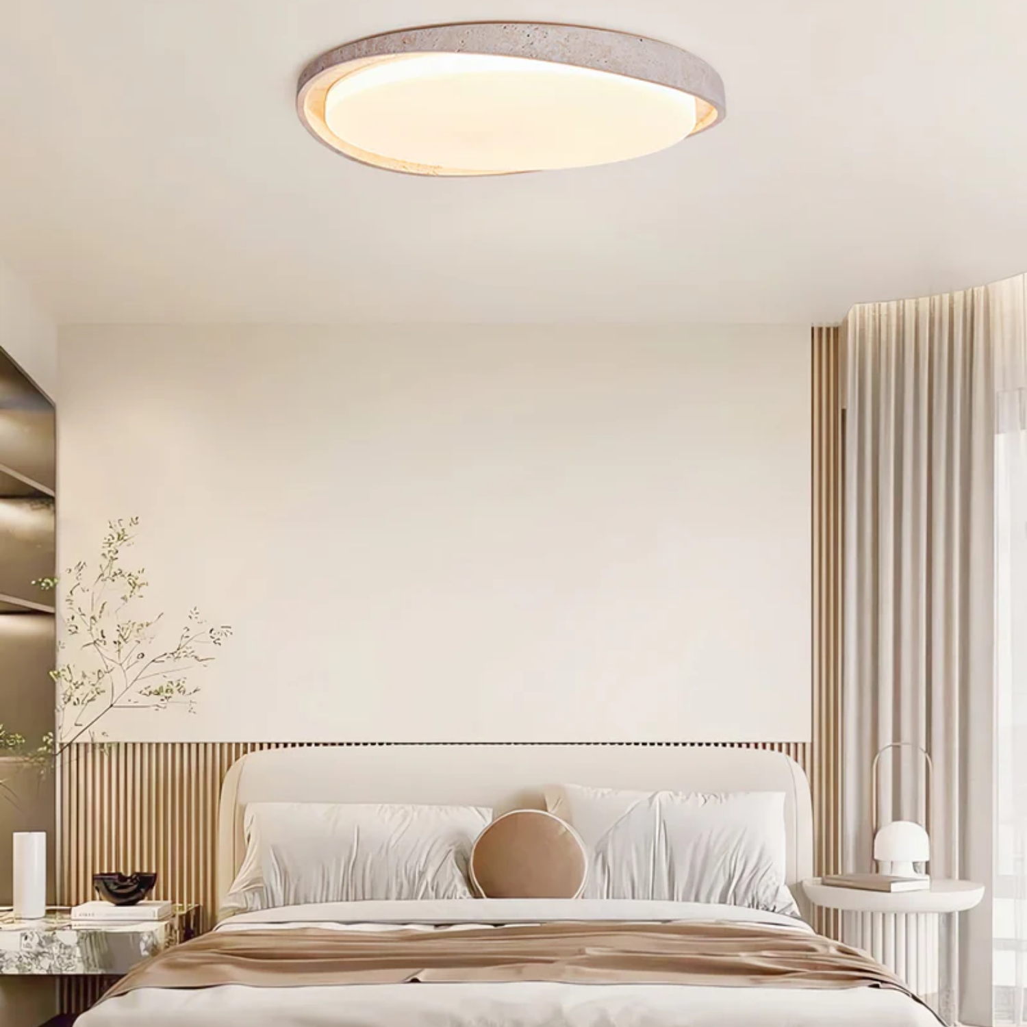 TravertineGlow | Elegant Natural Stone Ceiling Light Fixture for Modern Interiors 6