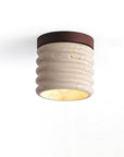 TravertineGlow | Elegant Rustic Natural Stone Flush Mount Ceiling Light 0