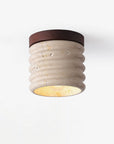 TravertineGlow | Elegant Rustic Natural Stone Flush Mount Ceiling Light 1