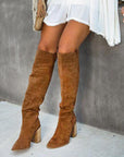 Trendy Gray Women's Boots with Block Heels – Urban Western Style for Versatile Outfits 7