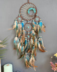 Turquoise Essence | Elegant Natural Crystal Dream Catcher Décor 0