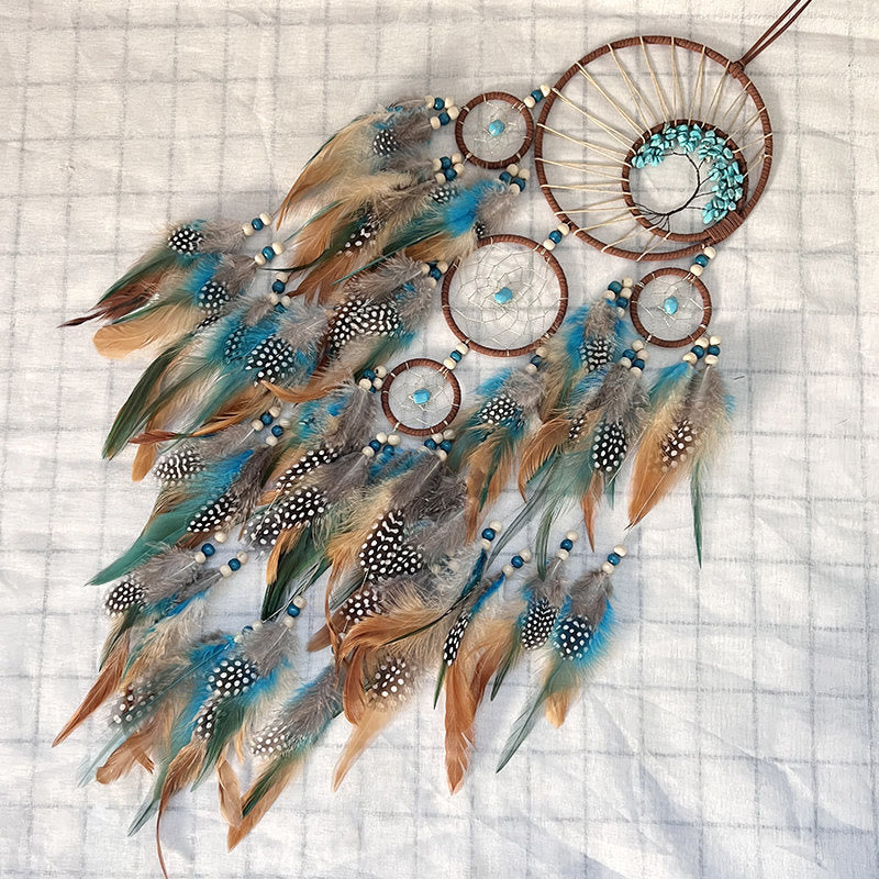 Turquoise Essence | Elegant Natural Crystal Dream Catcher Décor 6