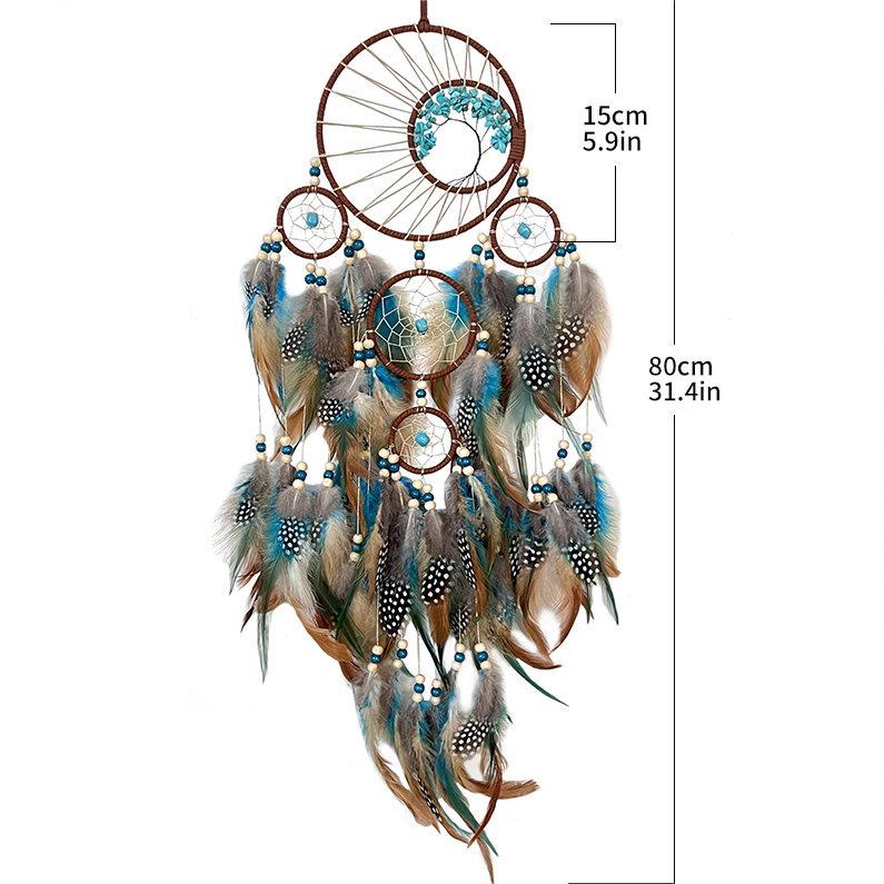 Turquoise Essence | Elegant Natural Crystal Dream Catcher Décor 8
