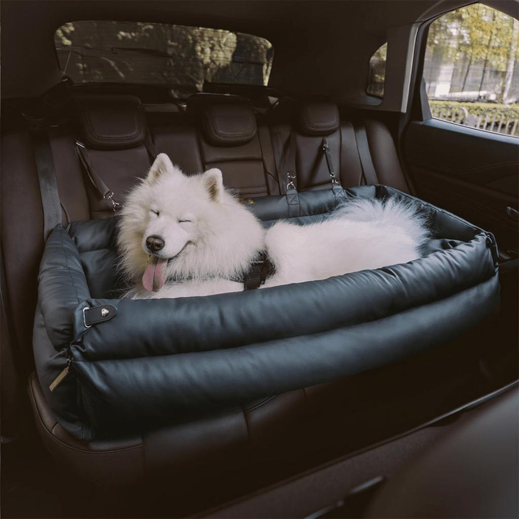 UrbanVoyager | Stylish Durable Large Faux Leather Dog Car Seat Bed 7