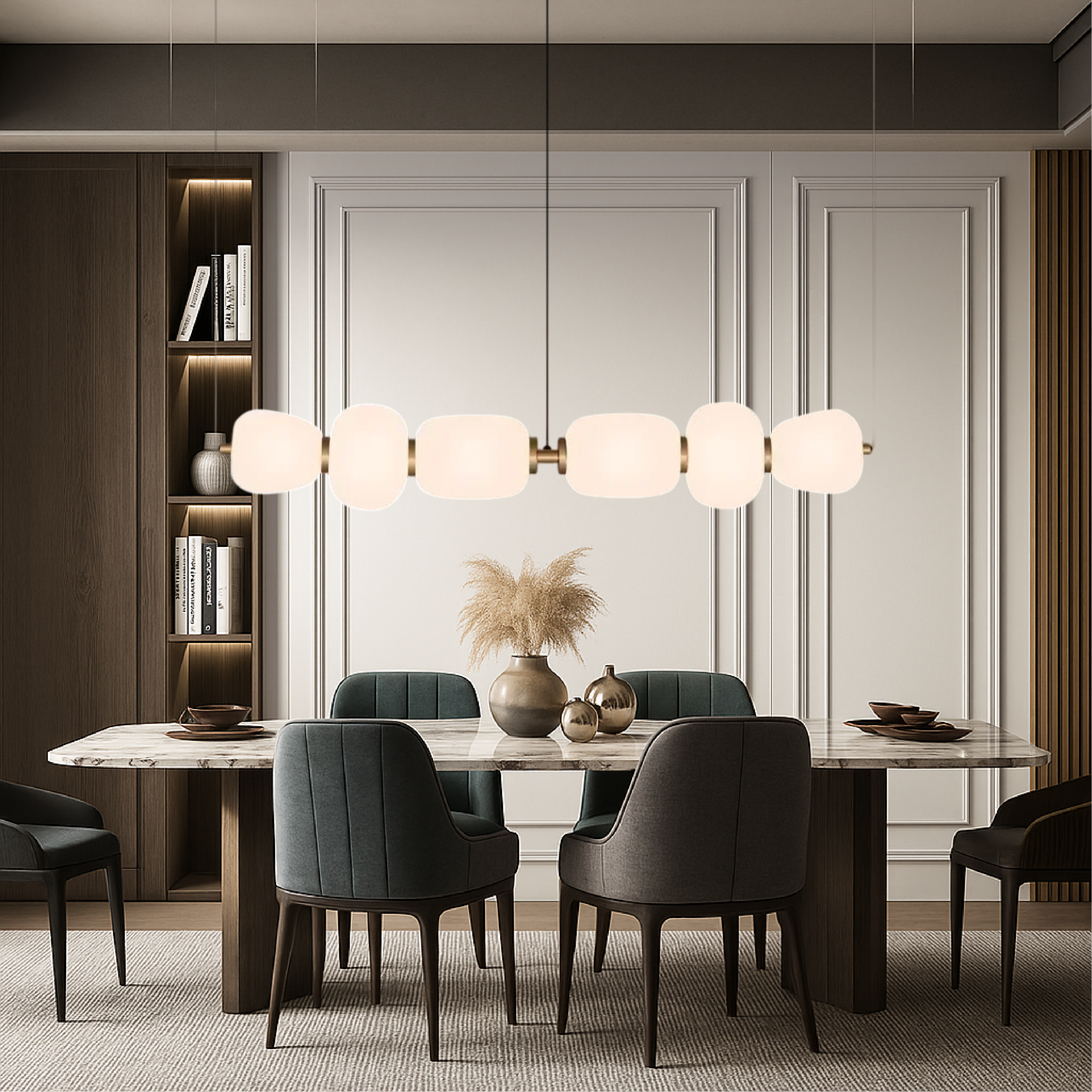 Vareli | Minimalist Bar Pendant Lamp White Glass 0