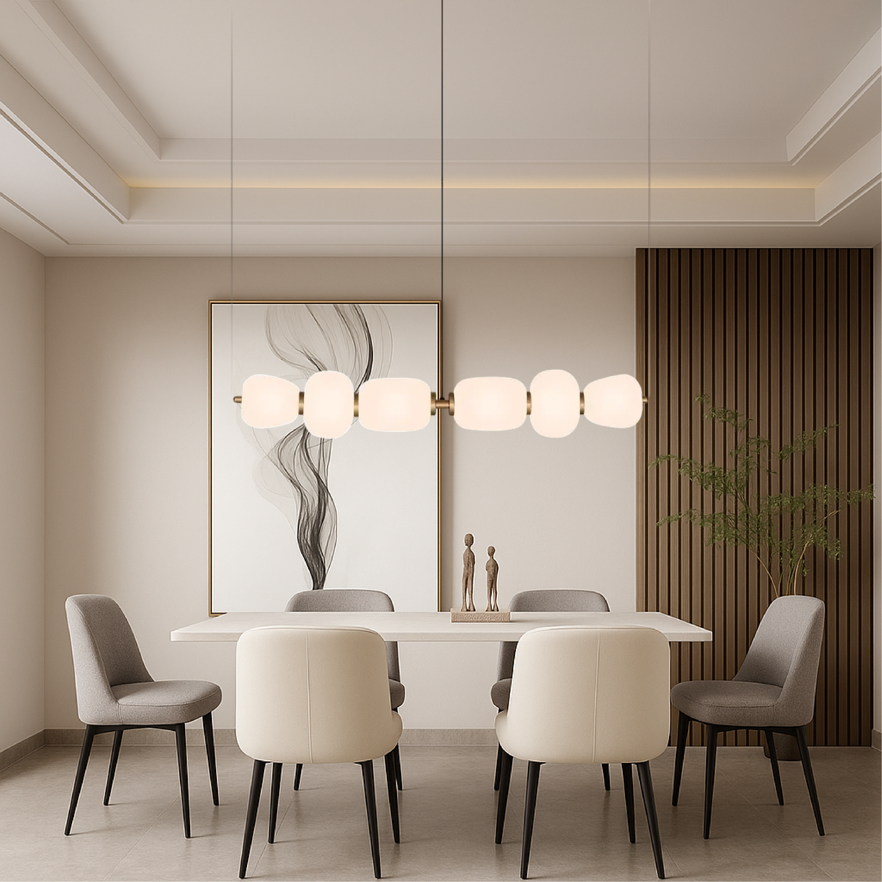 Vareli | Minimalist Bar Pendant Lamp White Glass 2