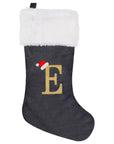VelvetMonogram | Stylish Personalized Gray Christmas Stocking Decoration 20