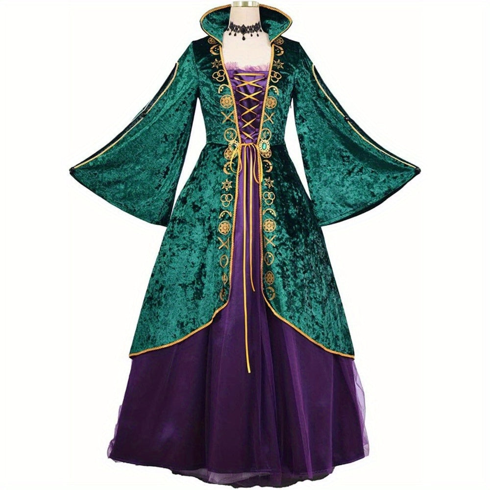 Velvet Long Sleeve Halloween Hocus Pocus Costume Dress | Maxi 1