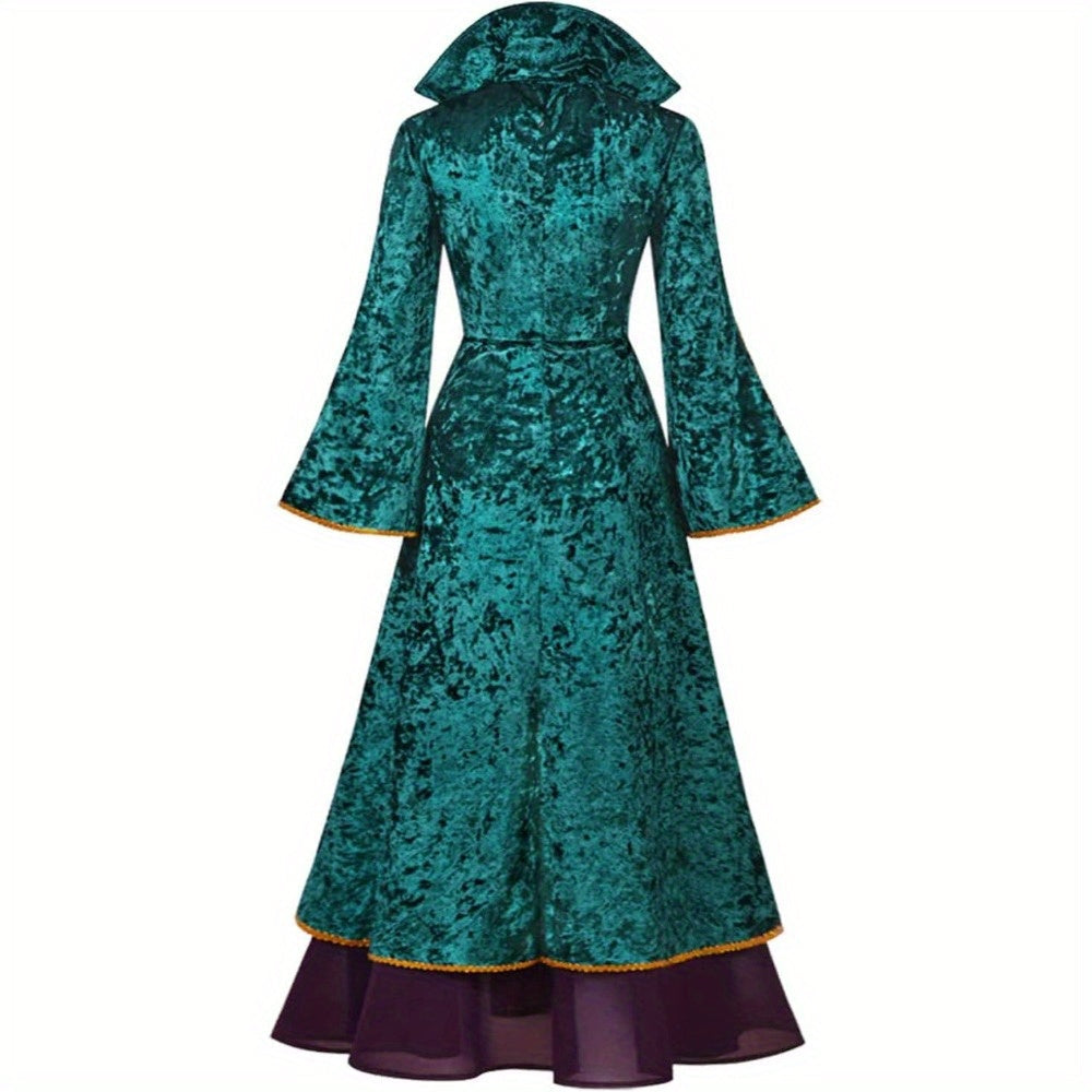 Velvet Long Sleeve Halloween Hocus Pocus Costume Dress | Maxi 4