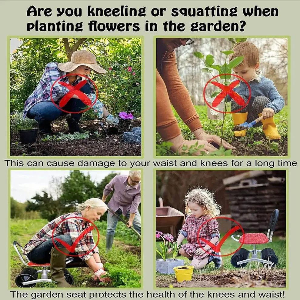 VerdantEase | Ergonomic Adjustable Gardening Chair with 360° Rotation 3