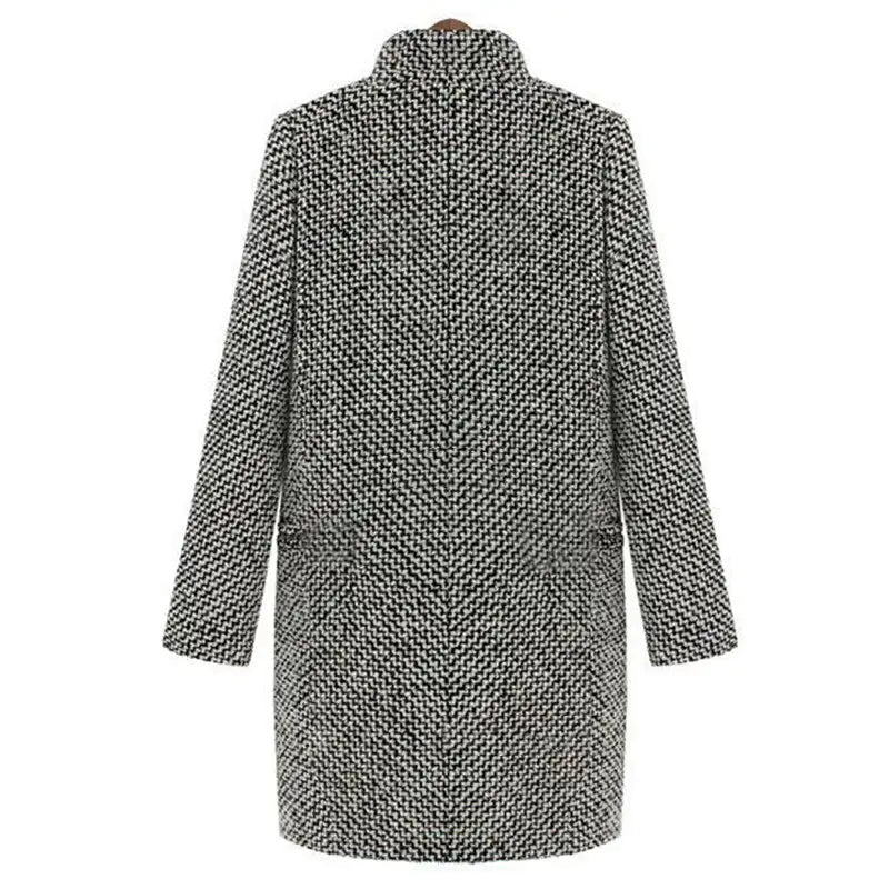 Veronica | Stylish Women's Houndstooth Wool Coat with Elegant Design 3
