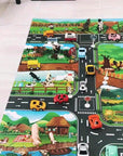 VibrantPlay | Colorful Interactive Children's Farm & Traffic Play Mat 2
