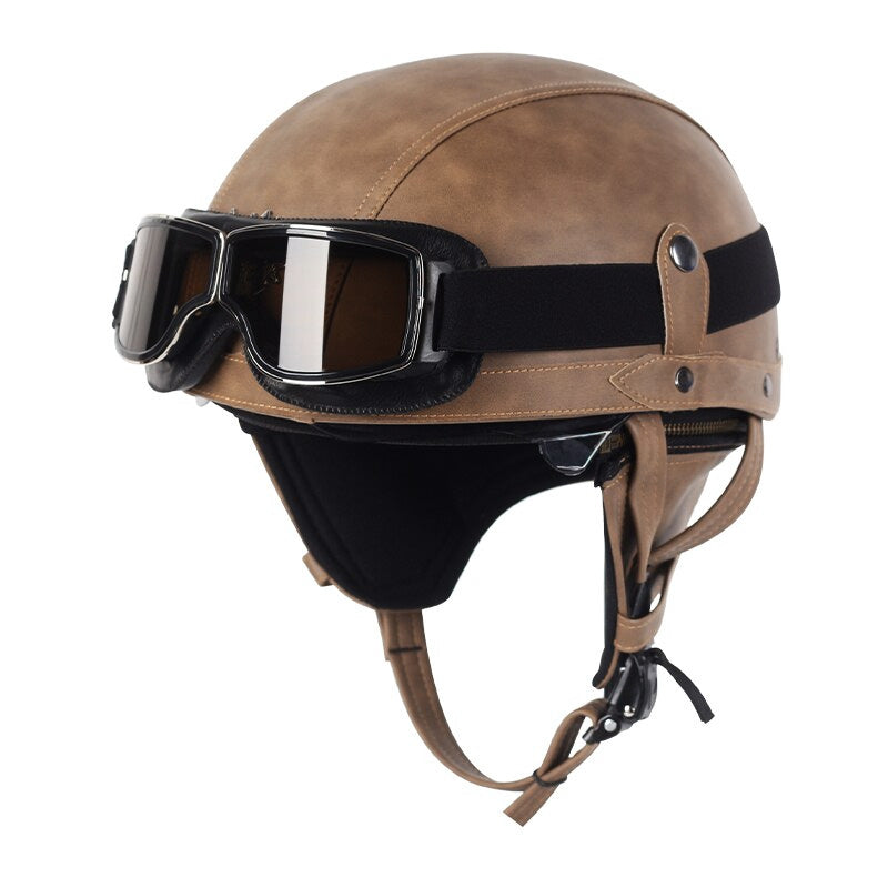 Vintage Motorcycle Helmet ABS with Retractable Lens 1