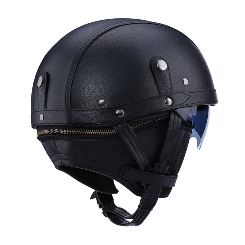 Vintage Motorcycle Helmet ABS with Retractable Lens 3