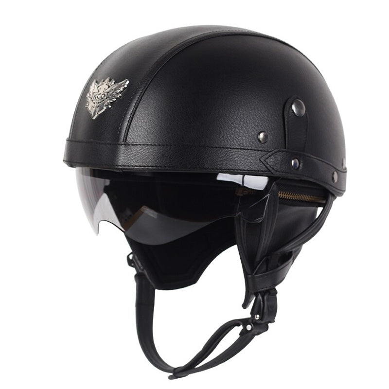 Vintage Motorcycle Helmet ABS with Retractable Lens 6