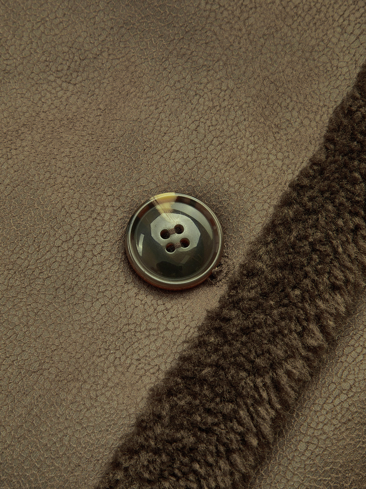 Violette | Double-Breasted Fleece Lined Faux PU Longline Coat 8