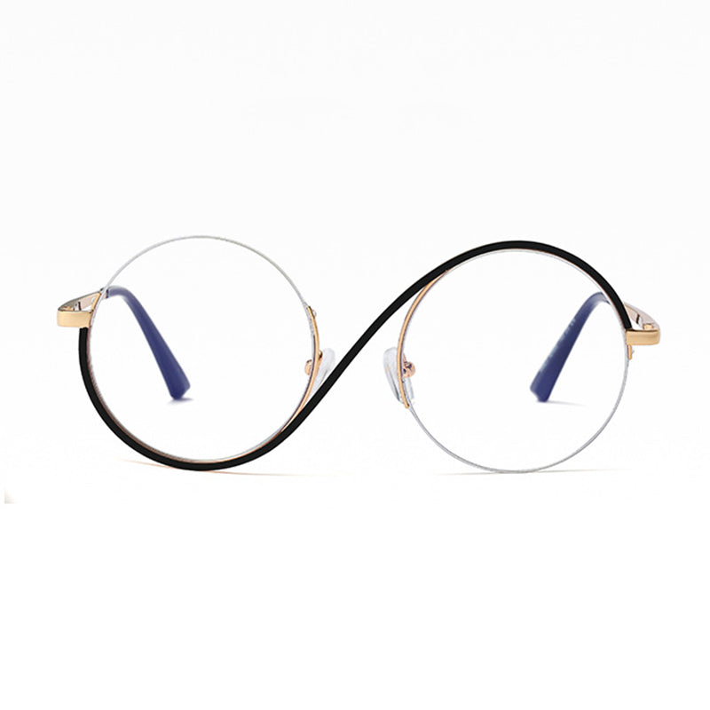 VistaVerve | Cross Semi-Rim Round Eyeglasses for a Smart, Contemporary Look 1